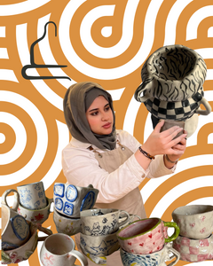 Ceramic cup hand building class ورشة صناعة الكوب اليدويه للمبتدئين