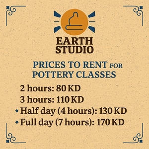 Studio Rental for pottery  خدمة تأجير ايرث ستوديو لورش الخزف