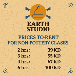 Studio Rental for non pottery class خدمة تأجير ايرث ستوديو لغير دورات الخزف